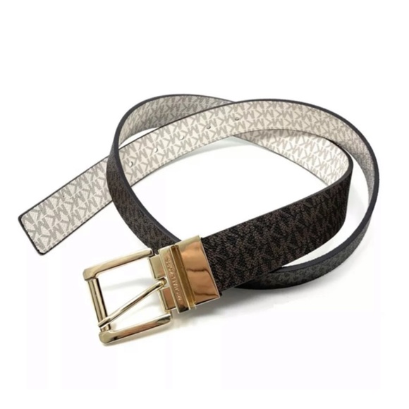NWT Michael Kors Reversible Logo Leather Belt Medium - Picture 2 of 10
